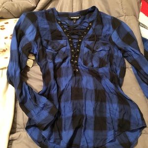 Flannel lace up top